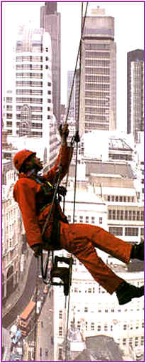 Precision Abseiling - Specialist Rope Access and Building Maintenance  - Man at Work
